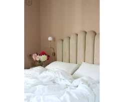 Sleepo Collection Art Sänggavel Sammet Beige 180cm