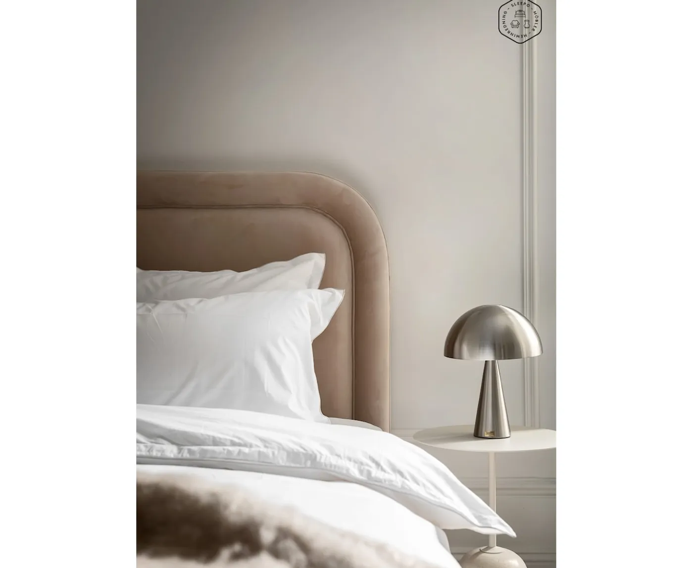 Sleepo Collection Celine Sänggavel Sammet Beige 180cm