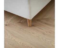 Sleepo Collection Dream Kontinentalsäng Sand 180 Fast/Fast Rundat Träben Ek 13cm