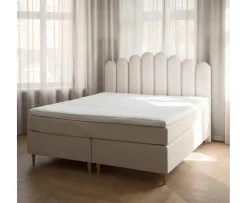 Sleepo Collection Dream Kontinentalsäng Sand 180 Fast/Fast Rundat Träben Ek 13cm