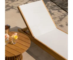 Sleepo Collection Soleil Outdoor Solsäng Teak/Vit