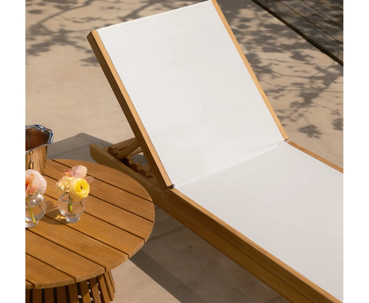 Sleepo Collection Soleil Outdoor Solsäng Teak/Vit