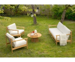 Sleepo Collection Soleil Outdoor Loungesoffa Teak/Vit 185cm