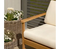 Sleepo Collection Soleil Outdoor Loungesoffa Teak/Vit 185cm