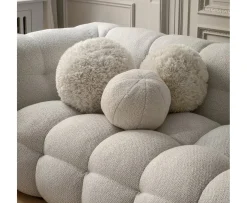 Sleepo Collection Sphere Prydnadskudde Creme Teddy Ø29