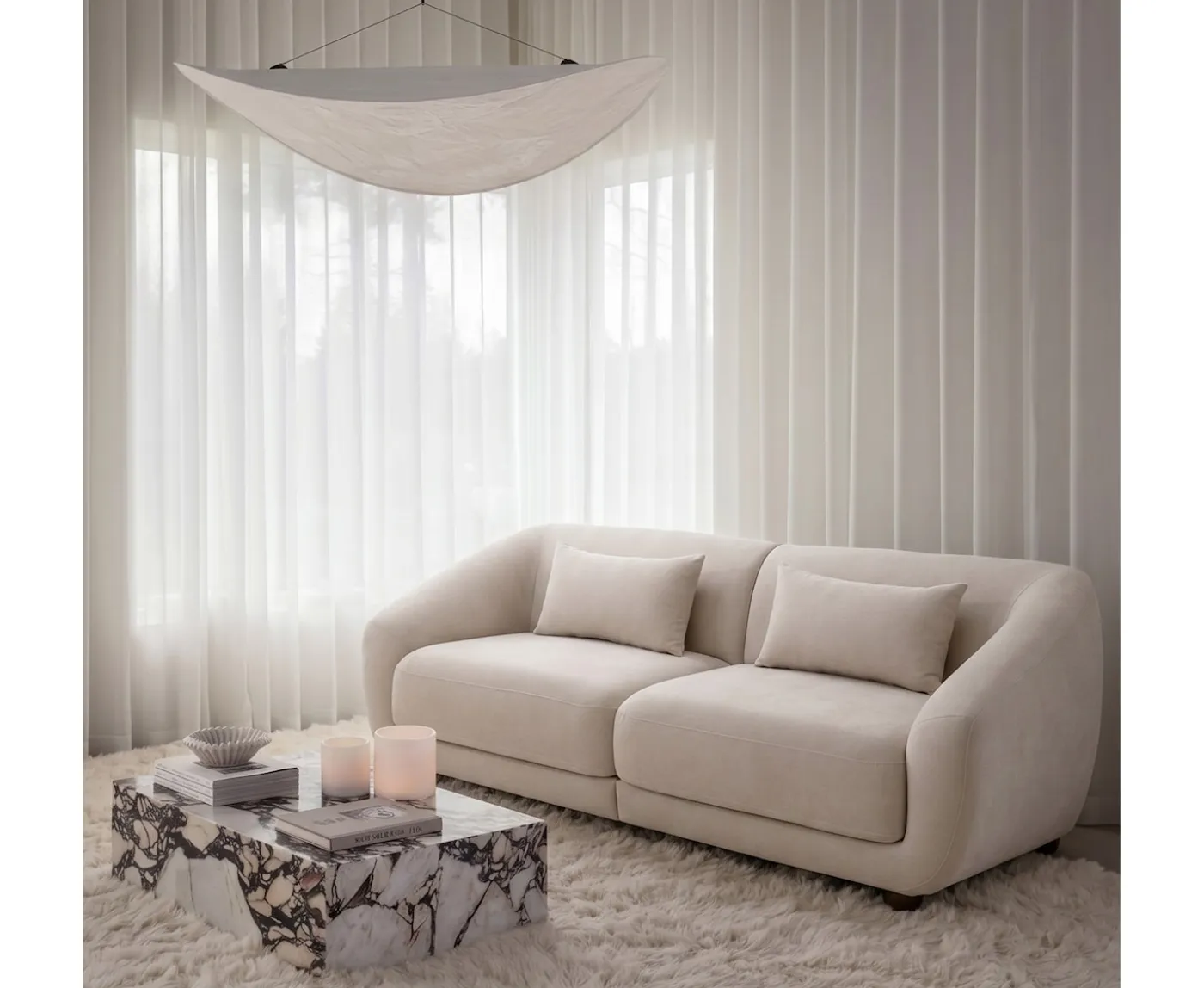 Sleepo Collection Alba 2-sits Soffa Beige 218cm