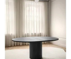 Sleepo Collection Bauer Matbord Svartbetsad Ek Ø130+50