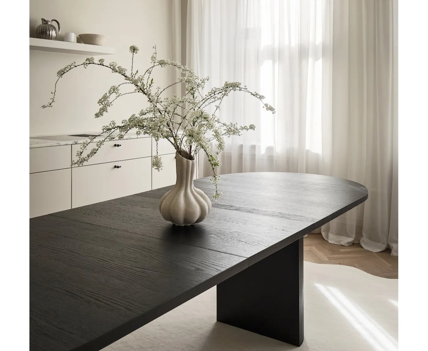 Sleepo Collection Bauer Matbord Svartbetsad Ek 250+50