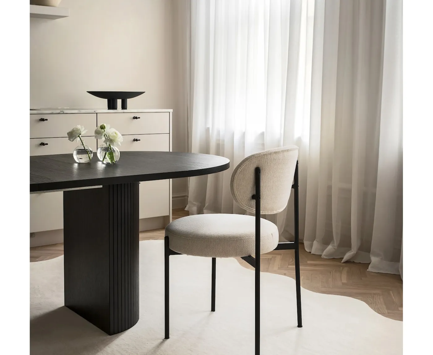 Sleepo Collection Bauer Matbord Svartbetsad Ek 250+50+50