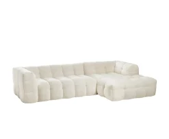 Sleepo Collection Billie Divansoffa Höger Creme Teddy 292cm