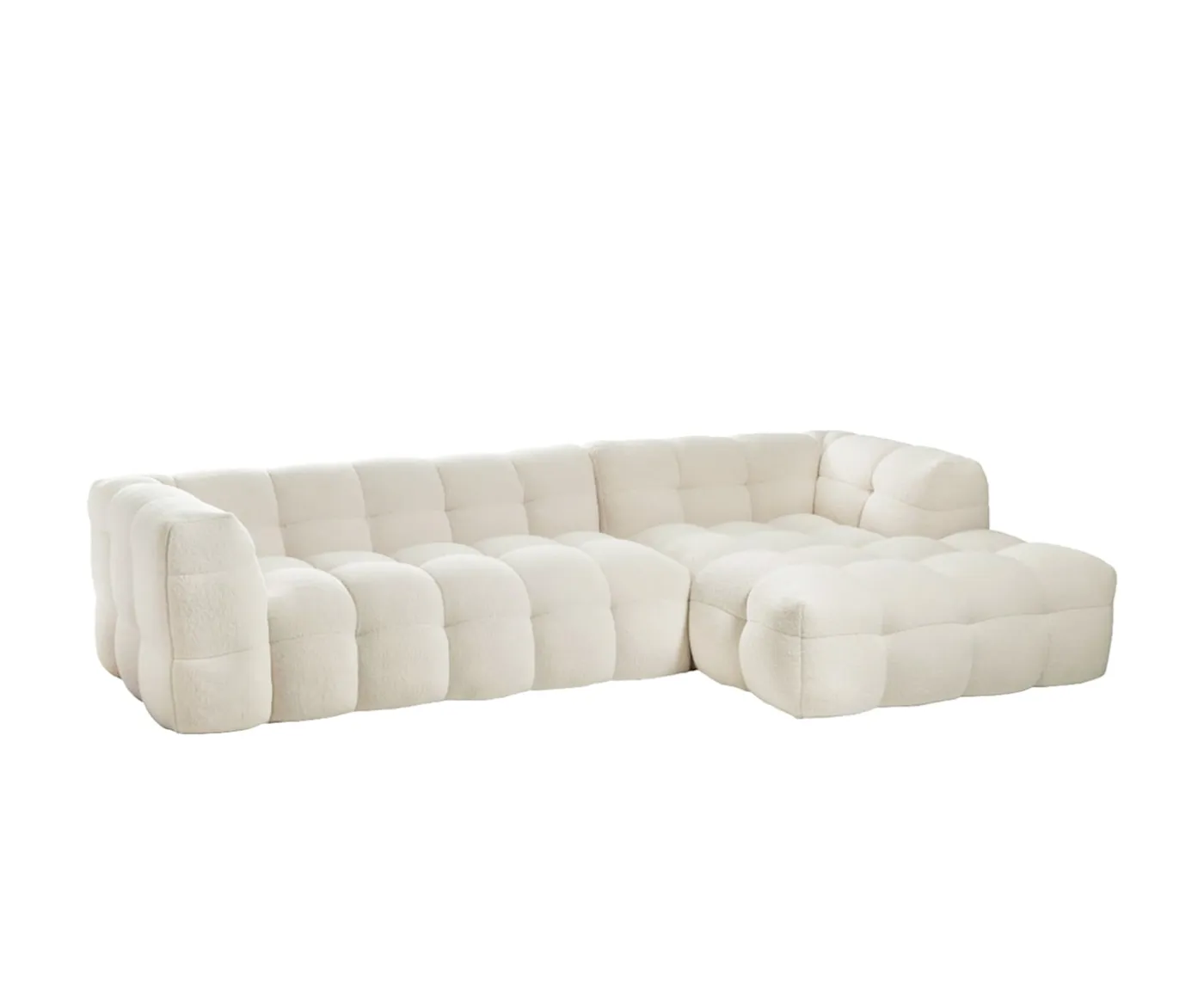 Sleepo Collection Billie Divansoffa Höger Creme Teddy 292cm