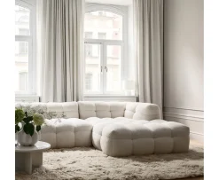 Sleepo Collection Billie Divansoffa Höger Creme Teddy 292cm