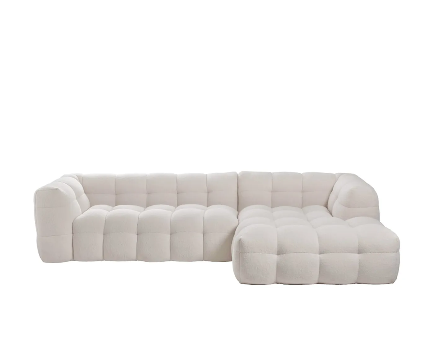 Sleepo Collection Billie Divansoffa Höger Creme Teddy 292cm