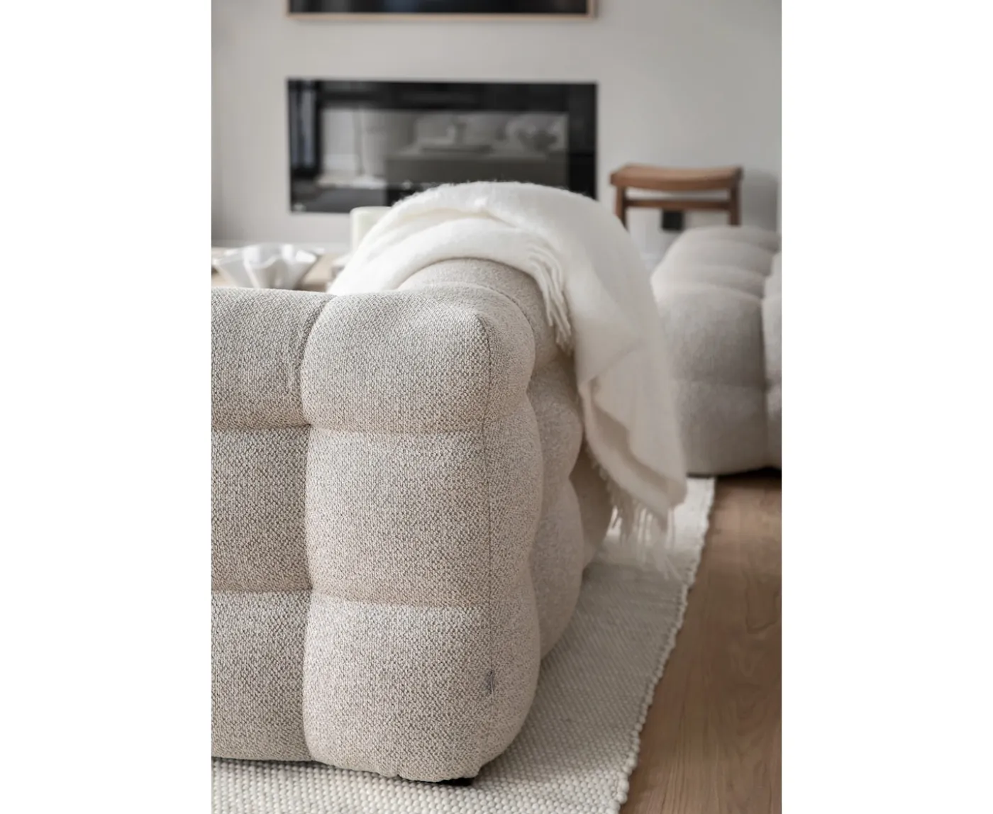 Sleepo Collection Billie Divansoffa Vänster Beige Bouclé 292cm