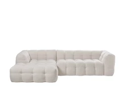Sleepo Collection Billie Divansoffa Vänster Creme Teddy 292cm