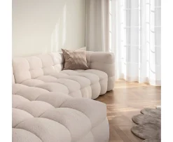 Sleepo Collection Billie Divansoffa Vänster Creme Teddy 292cm