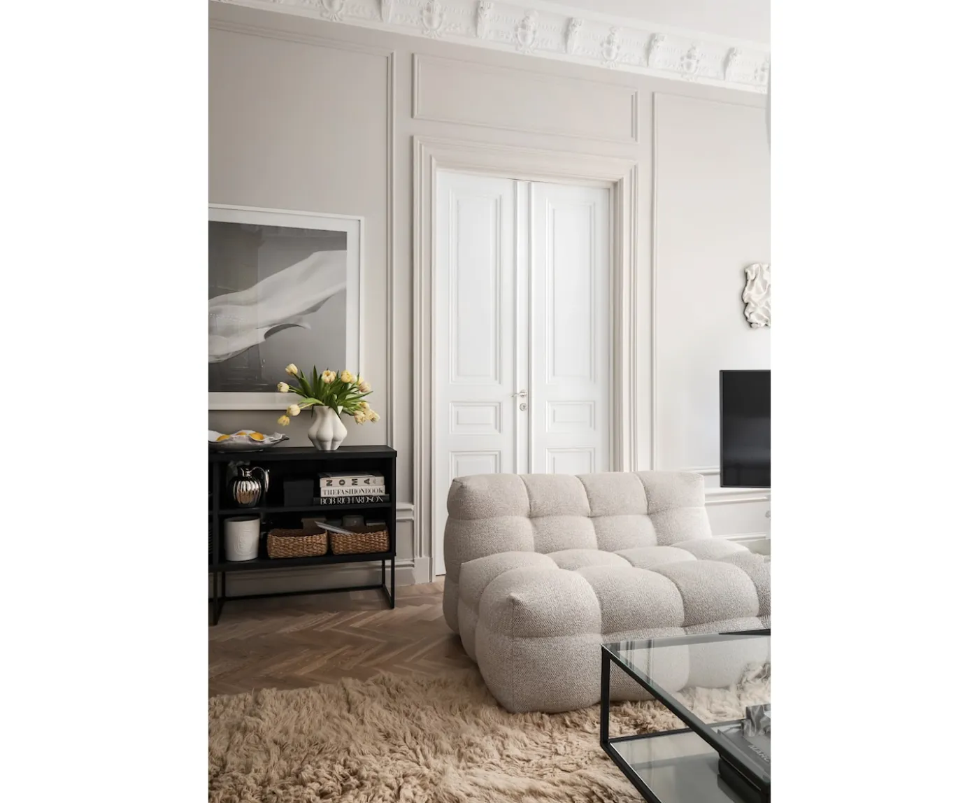 Sleepo Collection Billie Loungestol Beige Bouclé 120cm