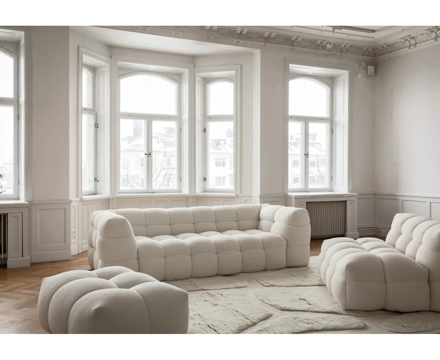 Sleepo Collection Billie Loungestol Creme Teddy 120cm