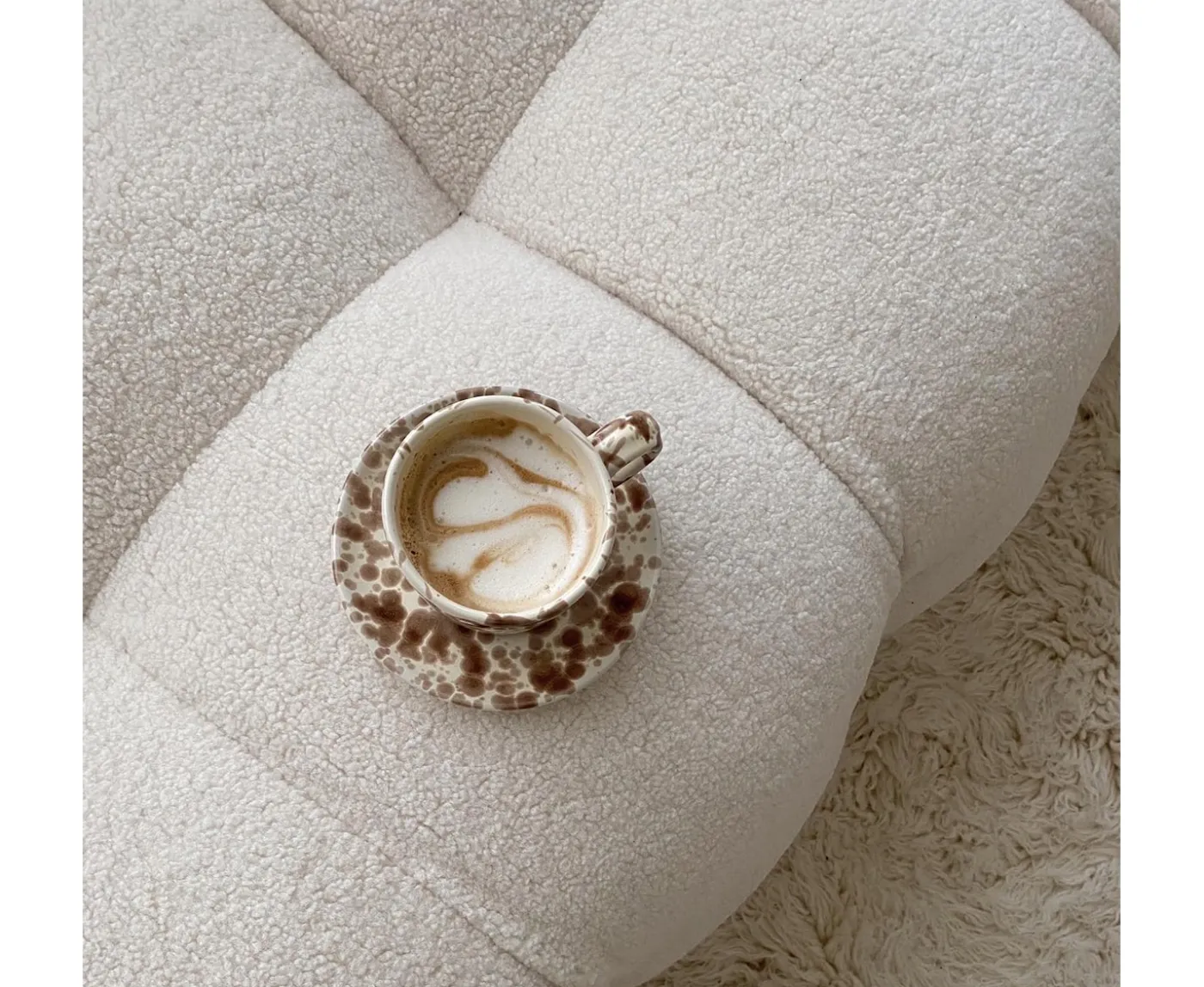 Sleepo Collection Billie Loungestol Creme Teddy 89cm