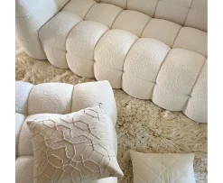 Sleepo Collection Billie 2-sits Soffa Creme Teddy 208cm