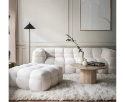 Sleepo Collection Billie 3-sits Soffa Creme Teddy 236cm