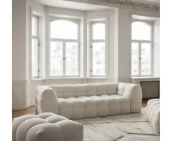 Sleepo Collection Billie 3-sits Soffa Creme Teddy 236cm