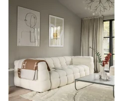 Sleepo Collection Billie 3-sits Soffa Creme Teddy 236cm