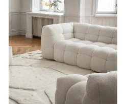 Sleepo Collection Billie 3-sits Soffa Creme Teddy 236cm