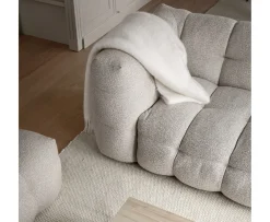 Sleepo Collection Billie 3-sits Soffmodul Höger Armstöd Beige Bouclé 202cm