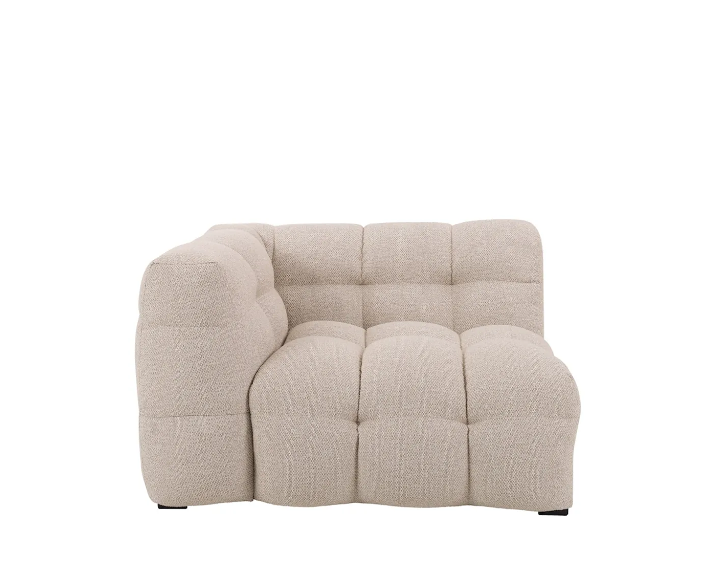 Sleepo Collection Billie 1-sits Soffmodul Vänster Armstöd Beige Bouclé 118cm