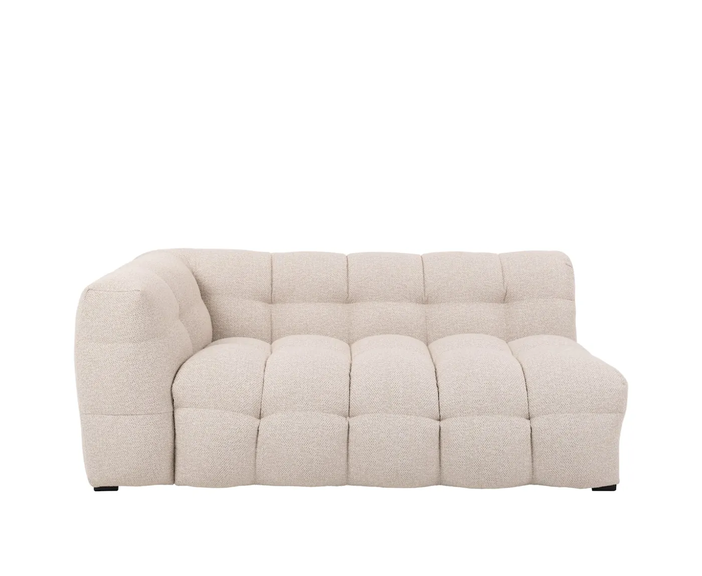 Sleepo Collection Billie 2-sits Soffmodul Vänster Armstöd Beige Bouclé 174cm