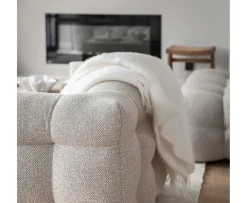 Sleepo Collection Billie 3-sits Soffmodul Vänster Armstöd Beige Bouclé 202cm