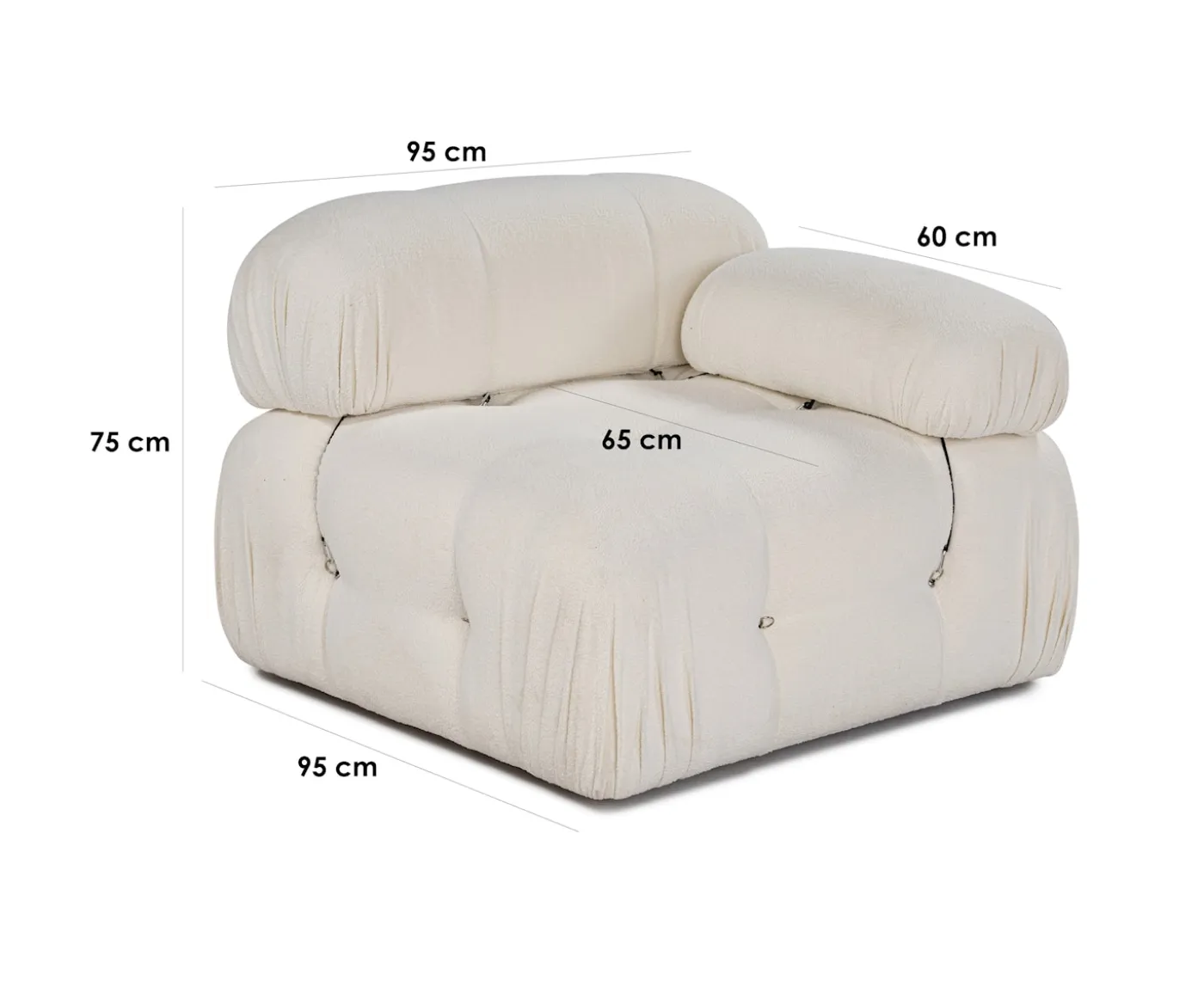 Sleepo Collection Blanca Högermodul White Bouclé