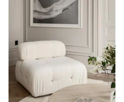 Sleepo Collection Blanca Mittmodul White Bouclé