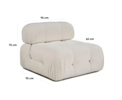 Sleepo Collection Blanca Mittmodul White Bouclé