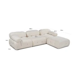 Sleepo Collection Blanca 3-sits Divansoffa White Bouclé