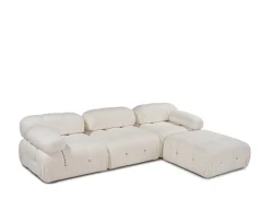Sleepo Collection Blanca 3-sits Divansoffa White Bouclé
