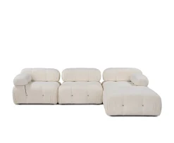 Sleepo Collection Blanca 3-sits Divansoffa White Bouclé