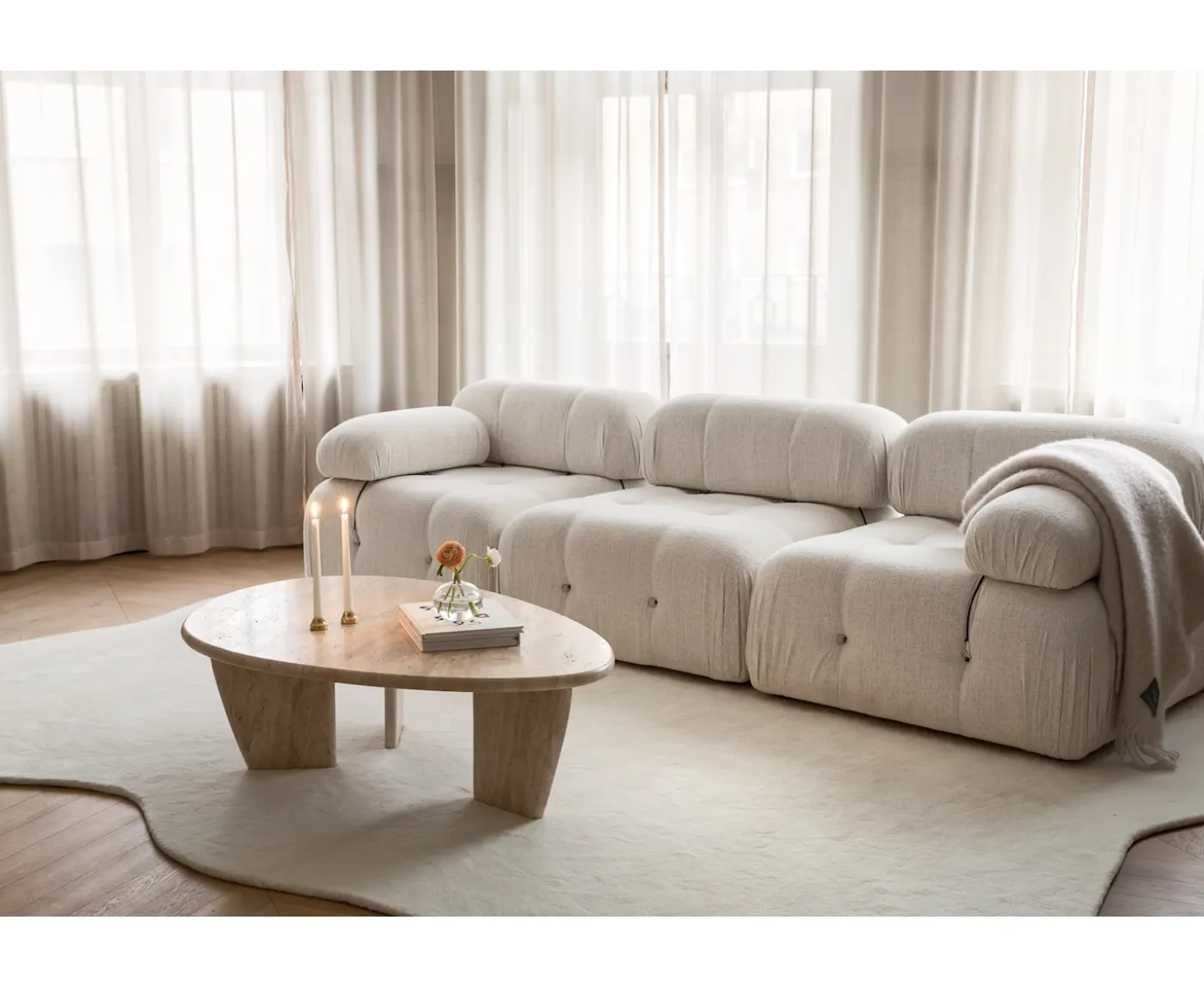 Sleepo Collection Blanca 3-sits Soffa Cream