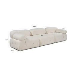 Sleepo Collection Blanca 3-sits Soffa White Bouclé