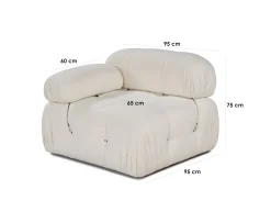 Sleepo Collection Blanca Vänstermodul White Bouclé