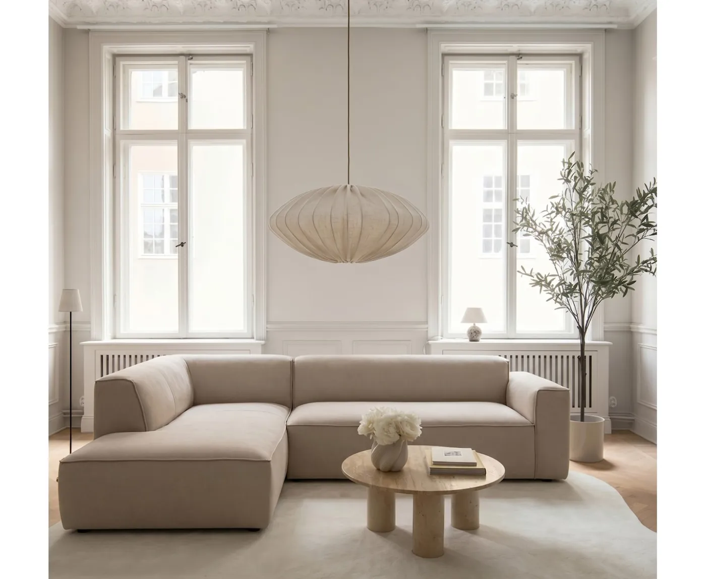 Sleepo Collection Bobbie Hörnsoffa Vänster Beige 311x217