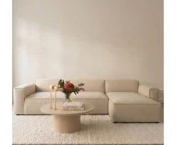 Sleepo Collection Bobbie 4-sits Divansoffa Höger Beige 322cm