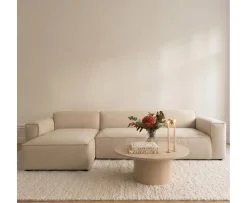 Sleepo Collection Bobbie 4-sits Divansoffa Vänster Beige 322cm