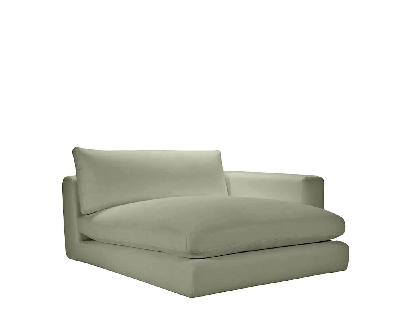 Sleepo Collection Capri 1.5-sits Divanmodul Höger Armstöd Green 142x155