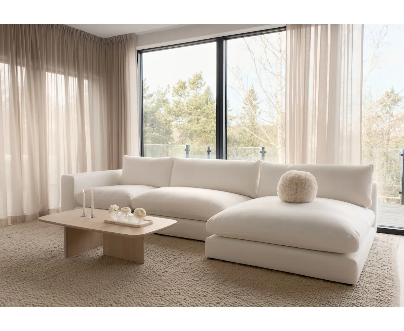 Sleepo Collection Capri 1.5-sits Soffmodul Vänster Armstöd White 142cm