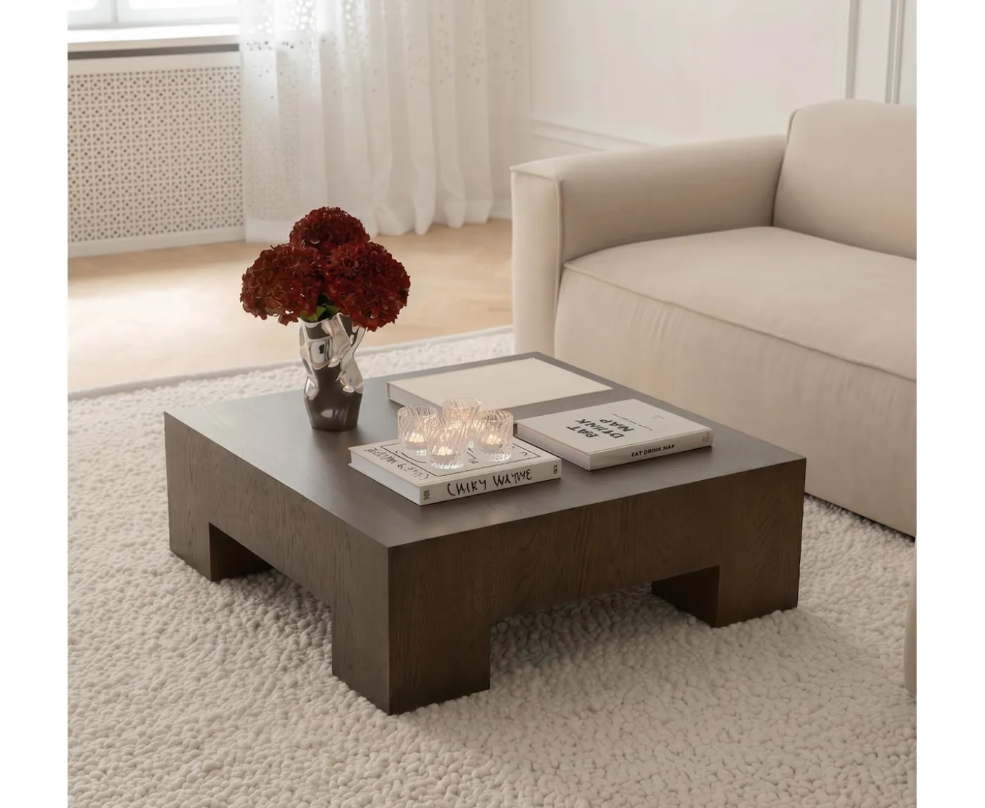 Sleepo Collection Chunky Soffbord Brunbetsad Ek 90x90