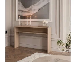 Sleepo Collection Esme Konsolbord med Hylla Vitoljad Ek 125cm