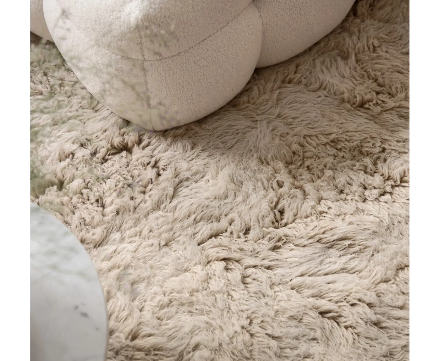 Sleepo Collection Fluffy Flokati Matta Greige 140x200
