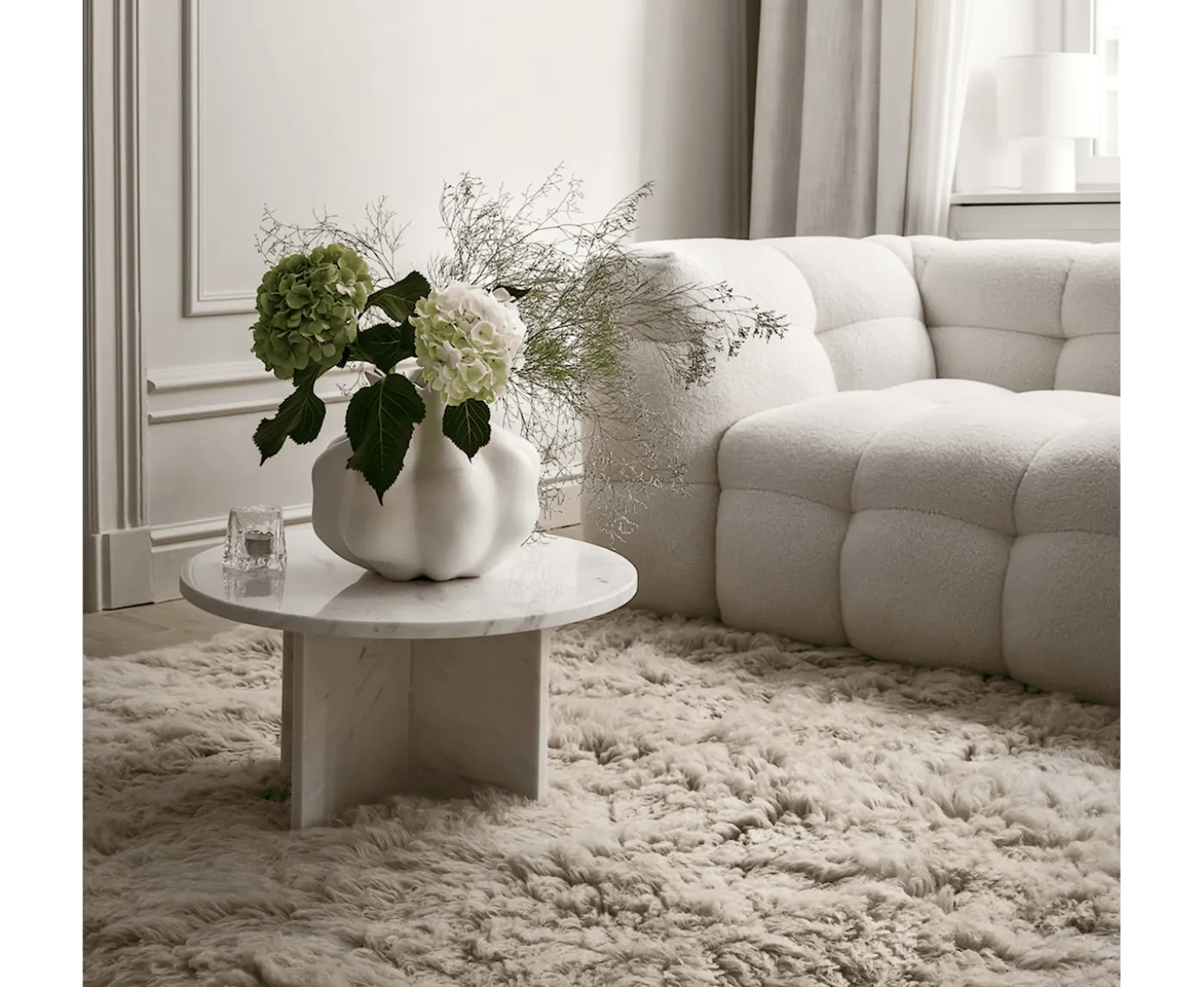 Sleepo Collection Fluffy Flokati Matta Greige 140x200